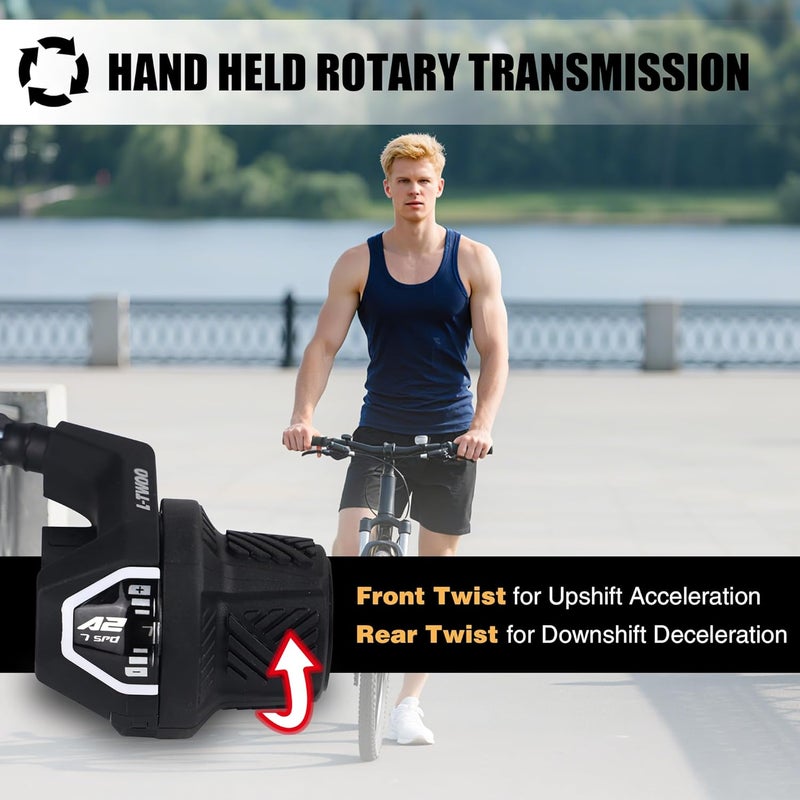 FOMAS Bike Shift Lever for 22.2 Handlebar (Black, 7 Speed) - Image 4